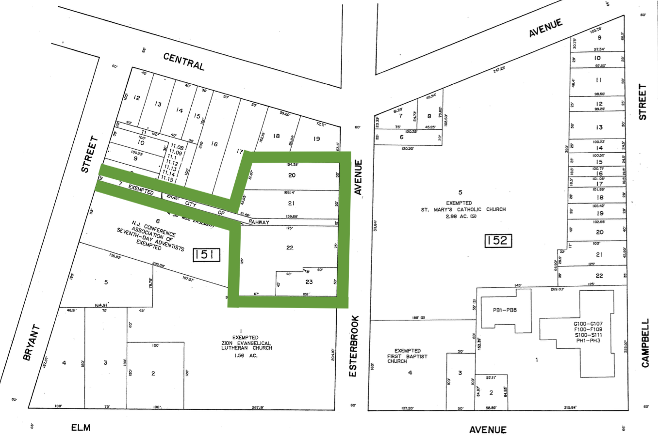 Rahway Tax Map.Block 151 Rahway Rising
