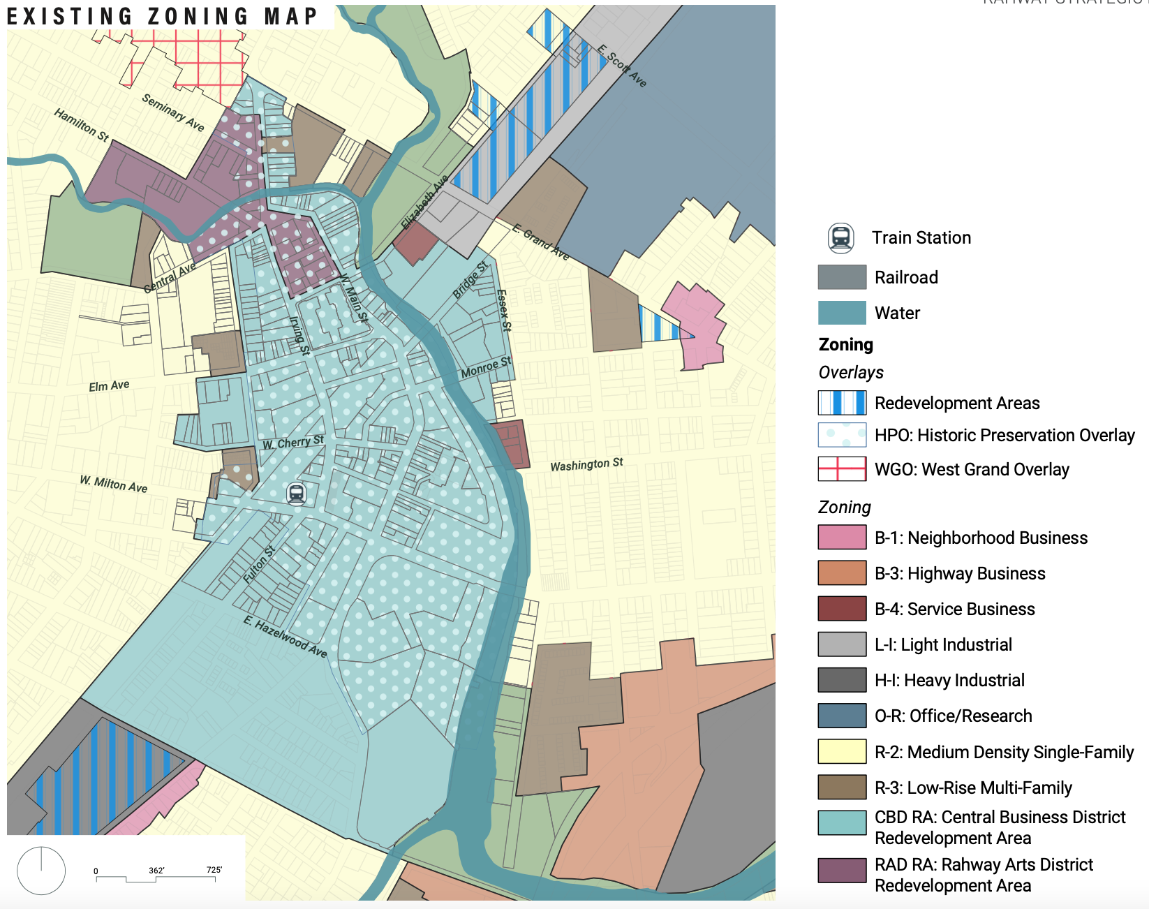 Downtown strategic plan Existing zoning MAP Rahway Rising