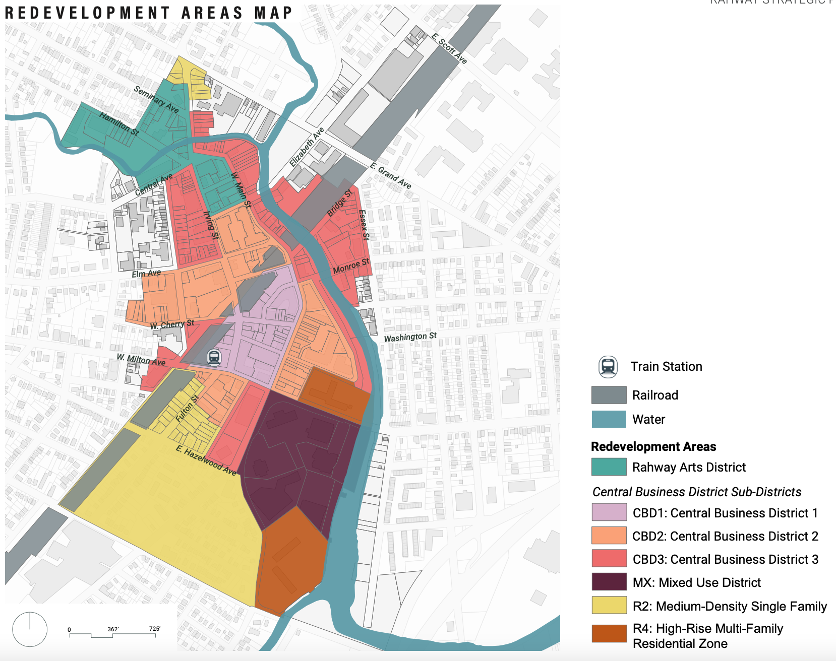 Downtown strategic plan redevelopment areas MAP Rahway Rising