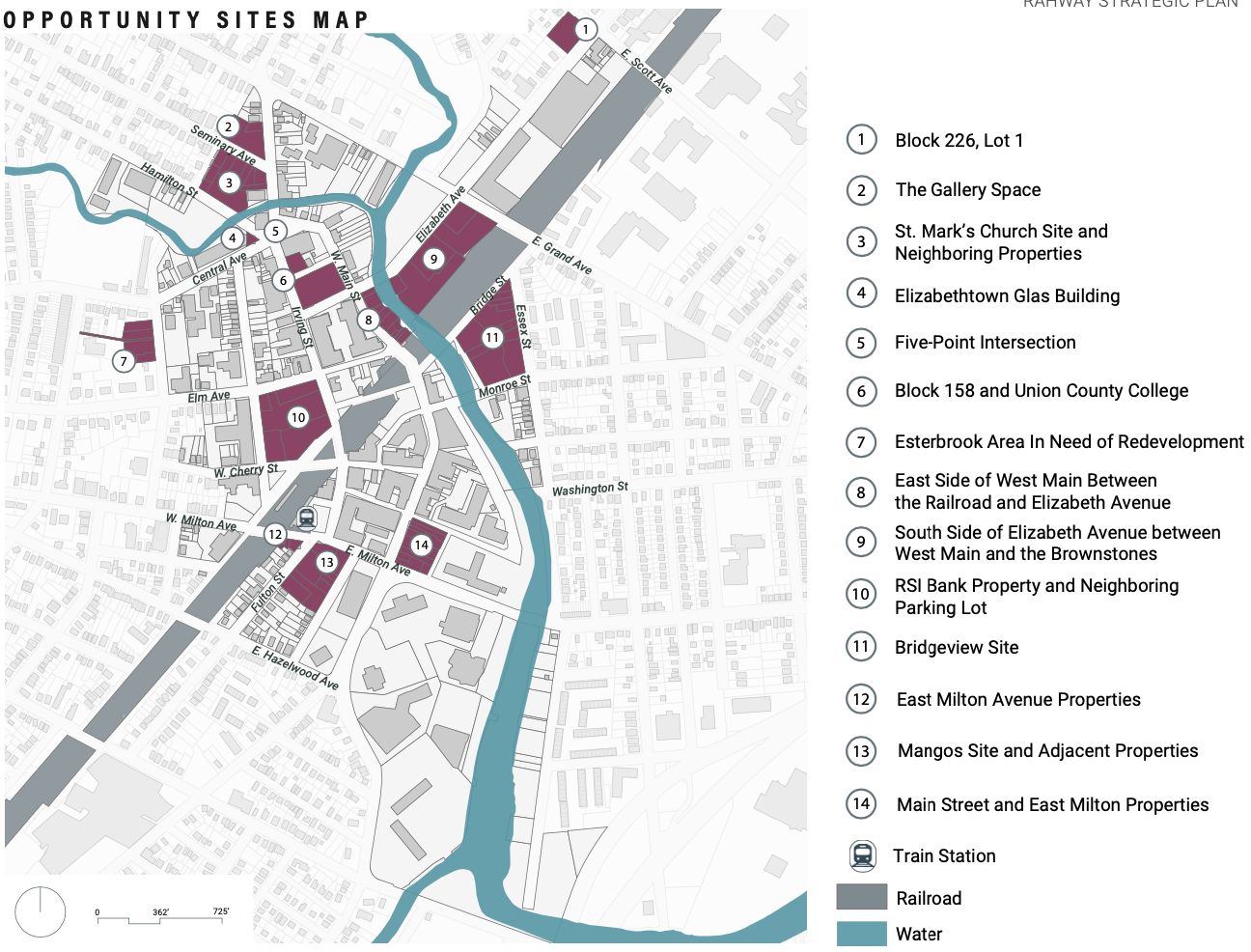 Rahway strategic plan Opportunity sites map + index Rahway Rising